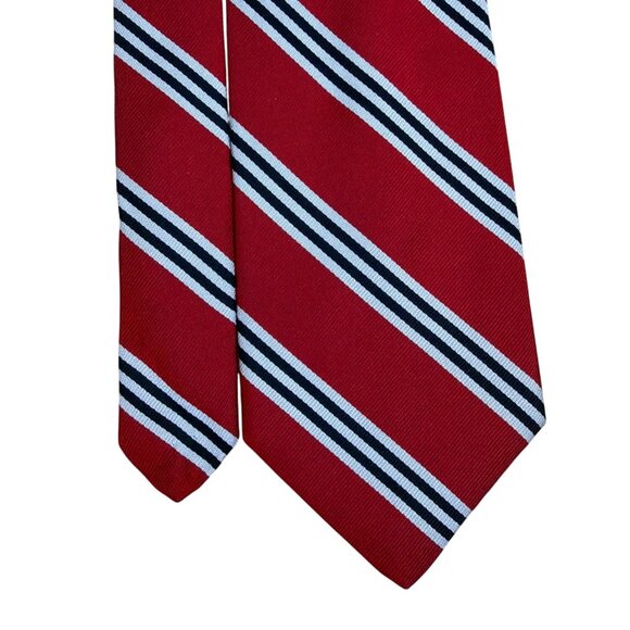 Brooks Brothers Mens Red Striped Silk Tie 59” Handmade Classic Pattern Accessory - Picture 3 of 7